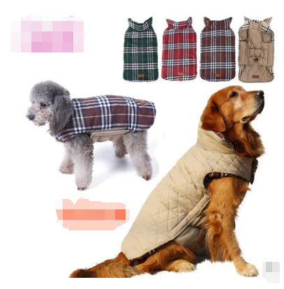 Waterproof Reversible Plaid Pooch Jacket