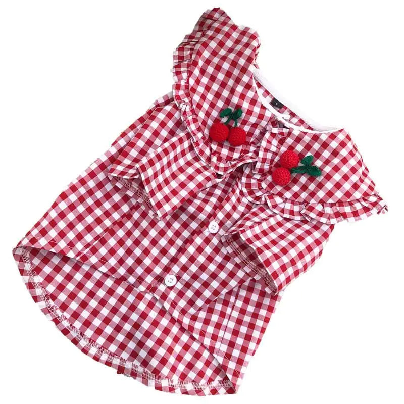 Delicate Dalilah Summer Thin Checkered Shirt for Small Dogs