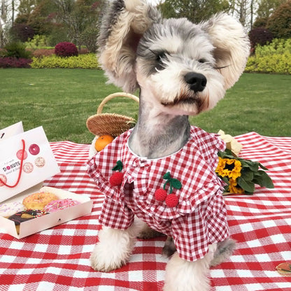 Delicate Dalilah Summer Thin Checkered Shirt for Small Dogs