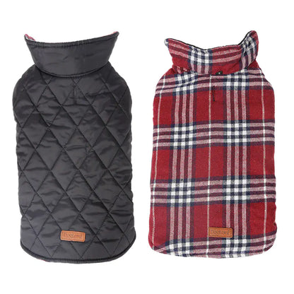Waterproof Reversible Plaid Pooch Jacket